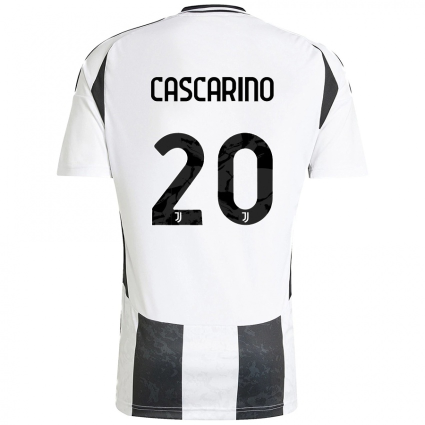 Mænd Estelle Cascarino #20 Hvid Sort Hjemmebane Spillertrøjer 2024/25 Trøje T-Shirt