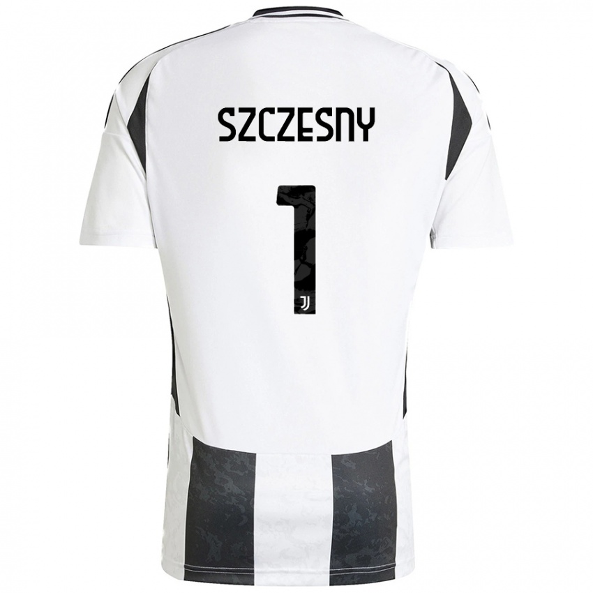 Mænd Wojciech Szczesny #1 Hvid Sort Hjemmebane Spillertrøjer 2024/25 Trøje T-Shirt