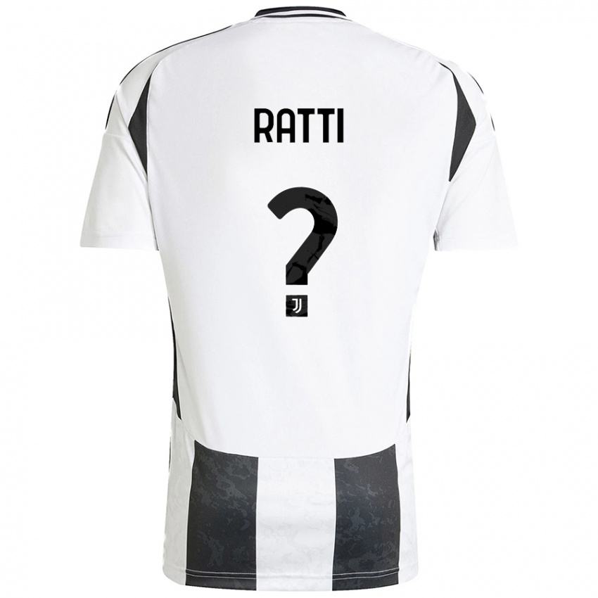 Mænd Leonardo Ratti #0 Hvid Sort Hjemmebane Spillertrøjer 2024/25 Trøje T-Shirt