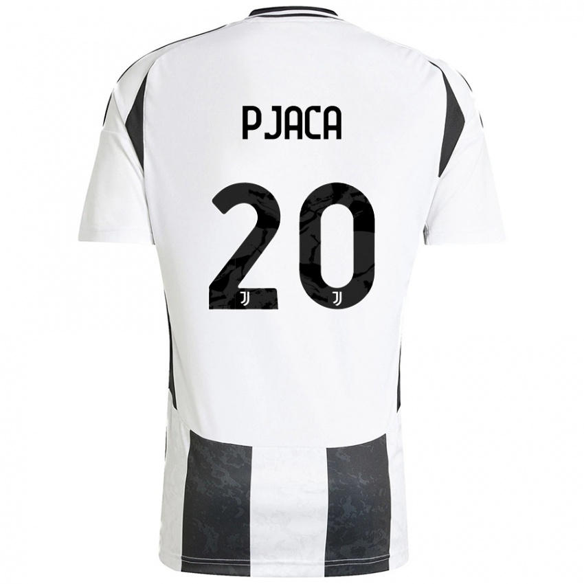 Mænd Marko Pjaca #20 Hvid Sort Hjemmebane Spillertrøjer 2024/25 Trøje T-Shirt