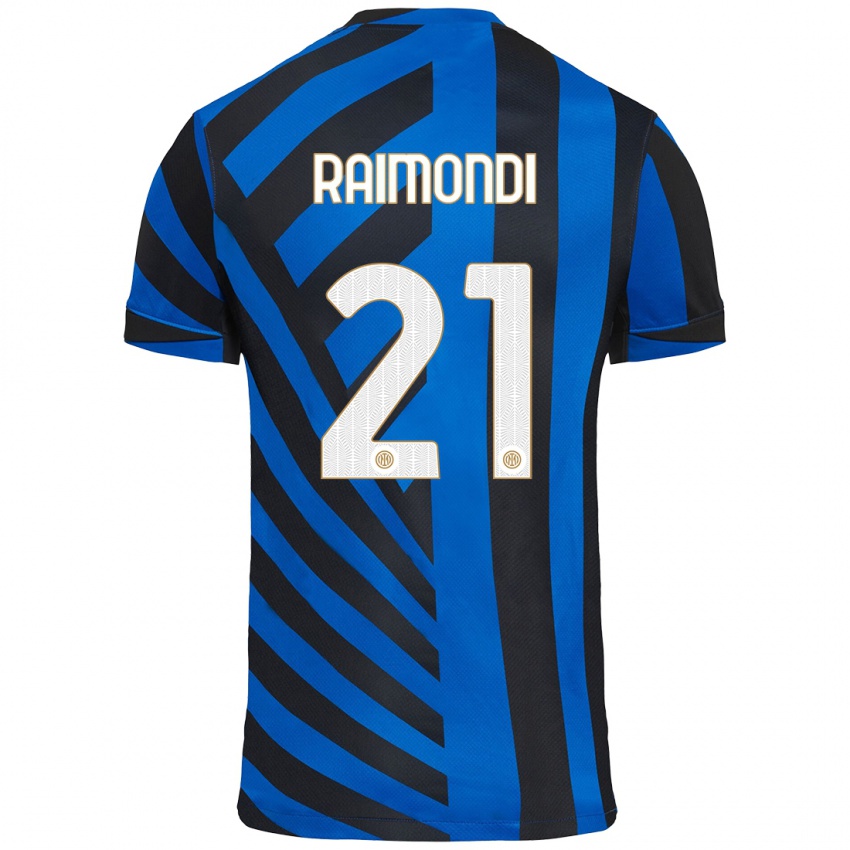 Mænd Paolo Raimondi #21 Blå Sort Hjemmebane Spillertrøjer 2024/25 Trøje T-Shirt