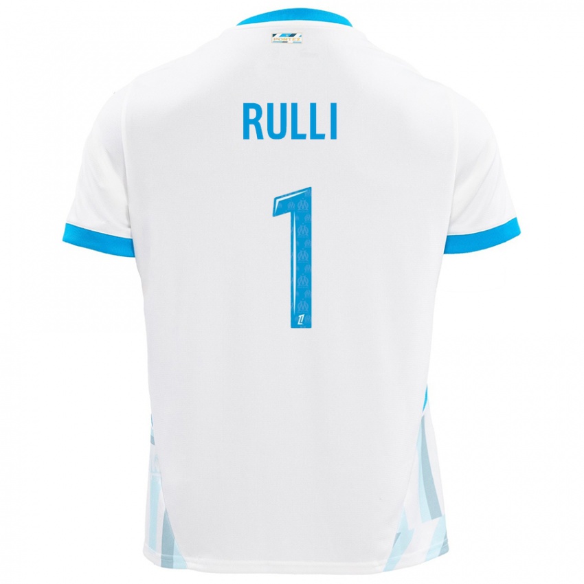 Mænd Geronimo Rulli #1 Hvid Himmelblå Hjemmebane Spillertrøjer 2024/25 Trøje T-Shirt