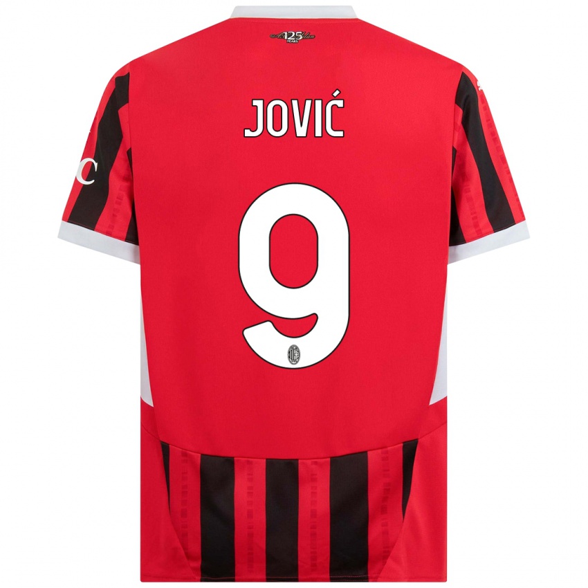 Mænd Luka Jovic #9 Rød Sort Hjemmebane Spillertrøjer 2024/25 Trøje T-Shirt