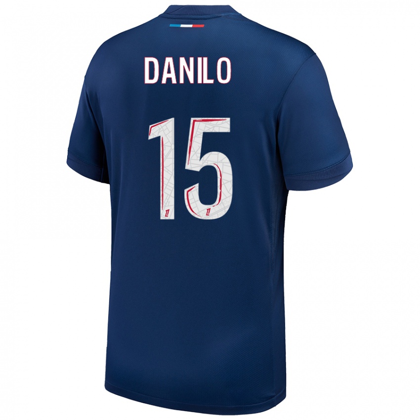 Mænd Danilo Pereira #15 Marineblå Hvid Hjemmebane Spillertrøjer 2024/25 Trøje T-Shirt