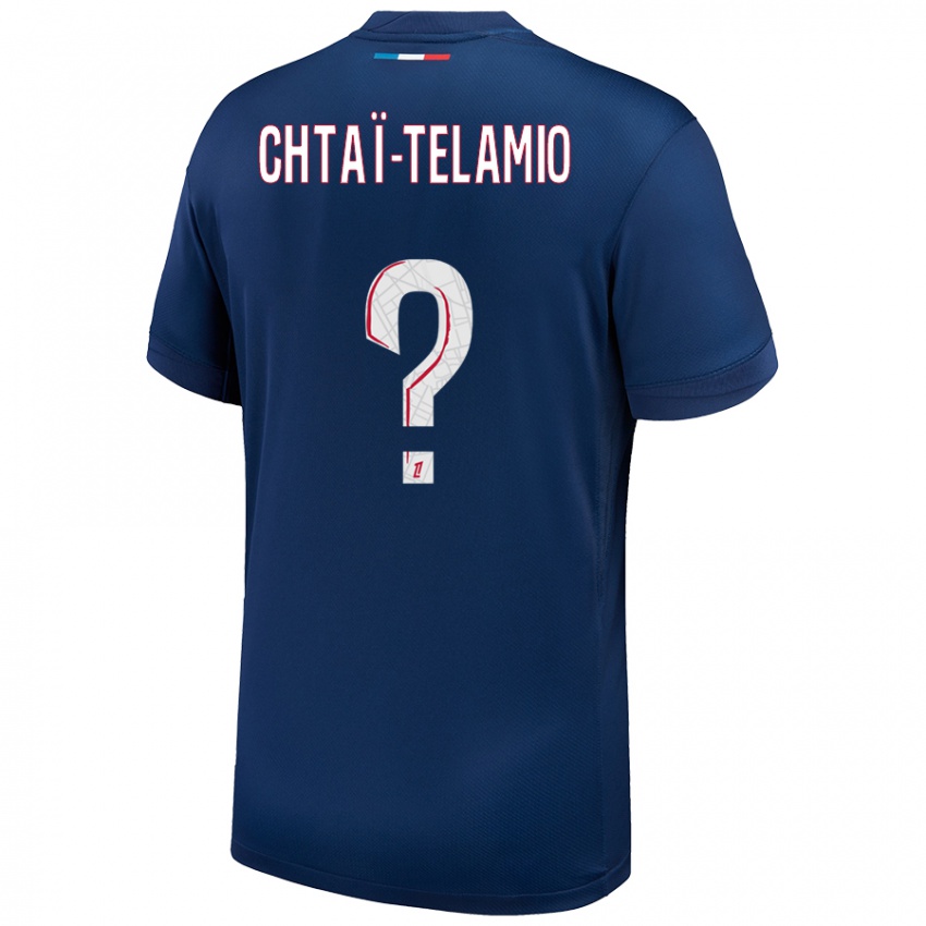 Mænd Zayon Chtaï-Telamio #0 Marineblå Hvid Hjemmebane Spillertrøjer 2024/25 Trøje T-Shirt