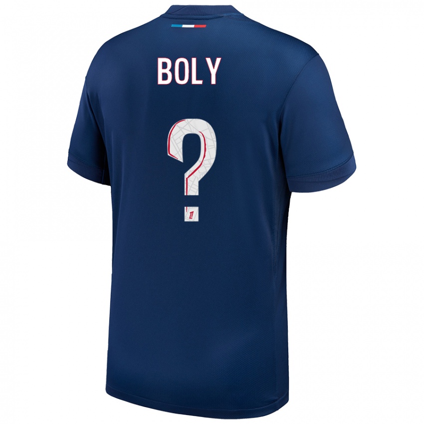 Mænd David Boly #0 Marineblå Hvid Hjemmebane Spillertrøjer 2024/25 Trøje T-Shirt