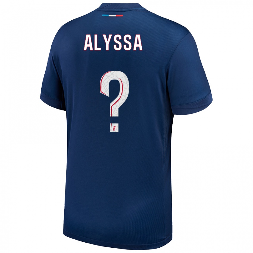 Mænd Alyssa Fernandes #0 Marineblå Hvid Hjemmebane Spillertrøjer 2024/25 Trøje T-Shirt