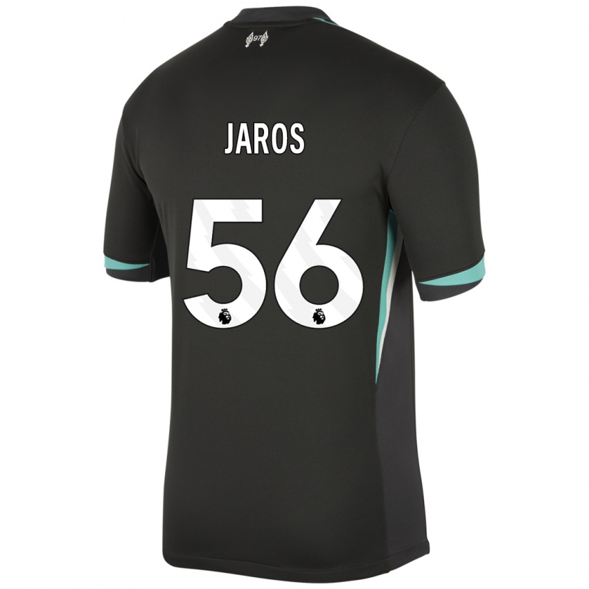 Mænd Vitezslav Jaros #56 Sort Antracit Hvid Udebane Spillertrøjer 2024/25 Trøje T-Shirt