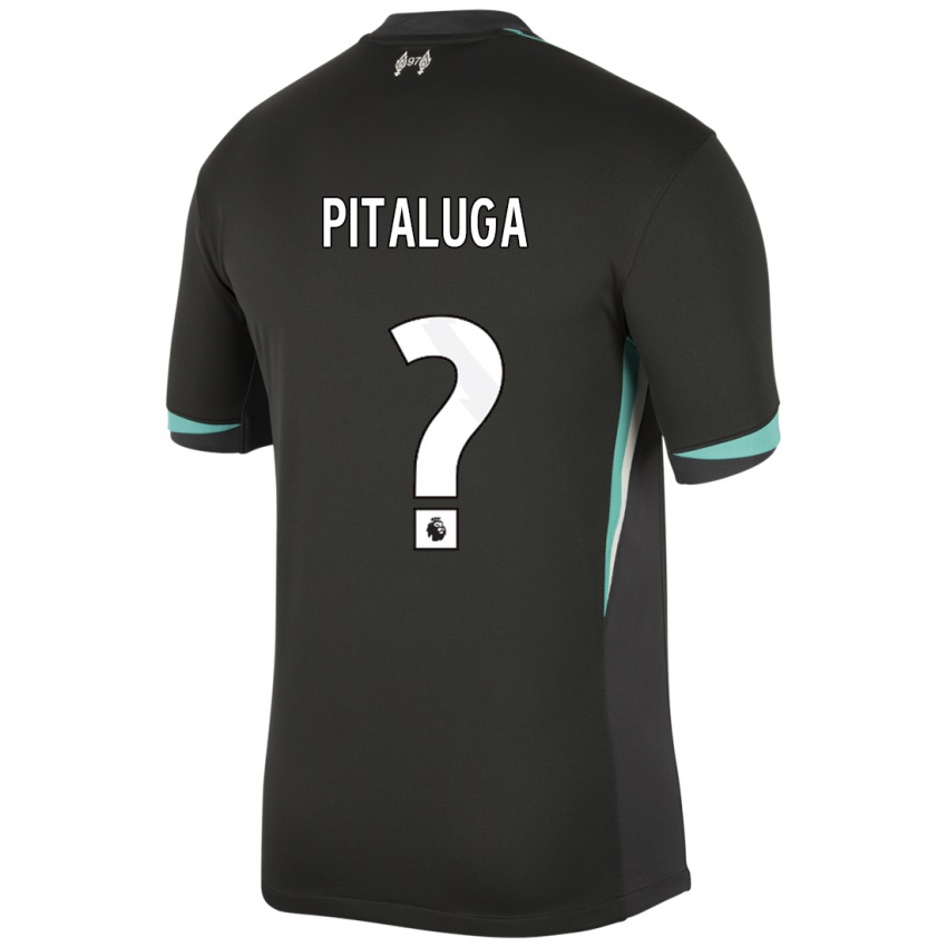 Mænd Marcelo Pitaluga #0 Sort Antracit Hvid Udebane Spillertrøjer 2024/25 Trøje T-Shirt