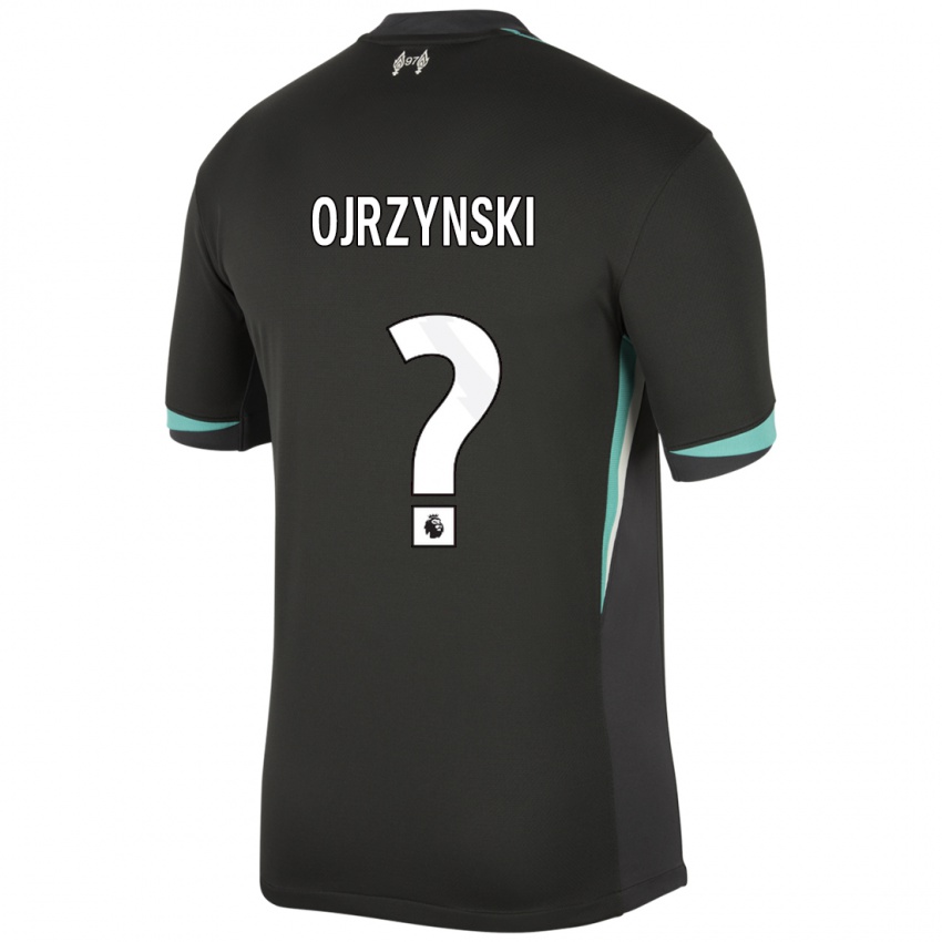 Mænd Jakub Ojrzynski #0 Sort Antracit Hvid Udebane Spillertrøjer 2024/25 Trøje T-Shirt