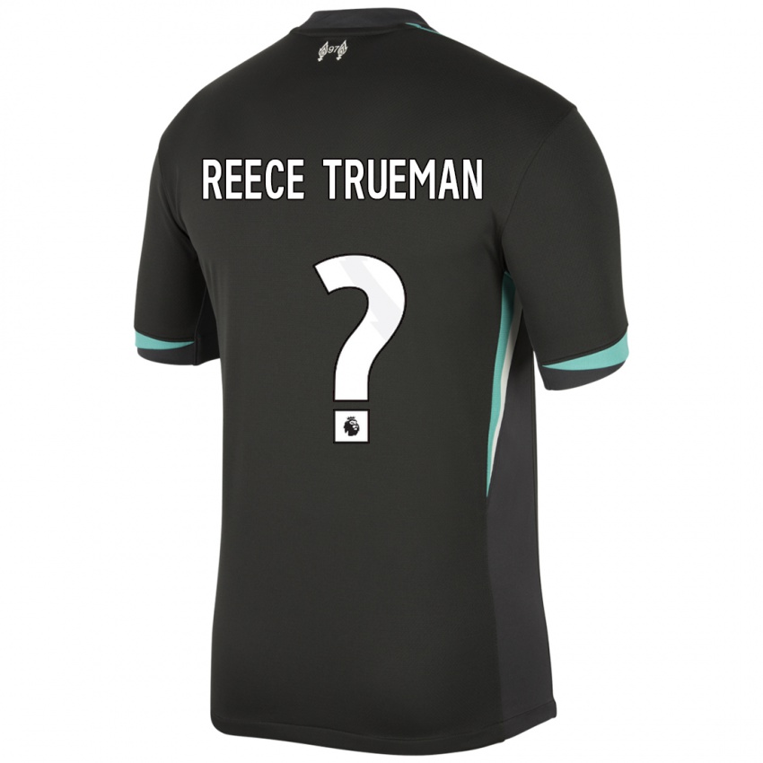 Mænd Reece Trueman #0 Sort Antracit Hvid Udebane Spillertrøjer 2024/25 Trøje T-Shirt