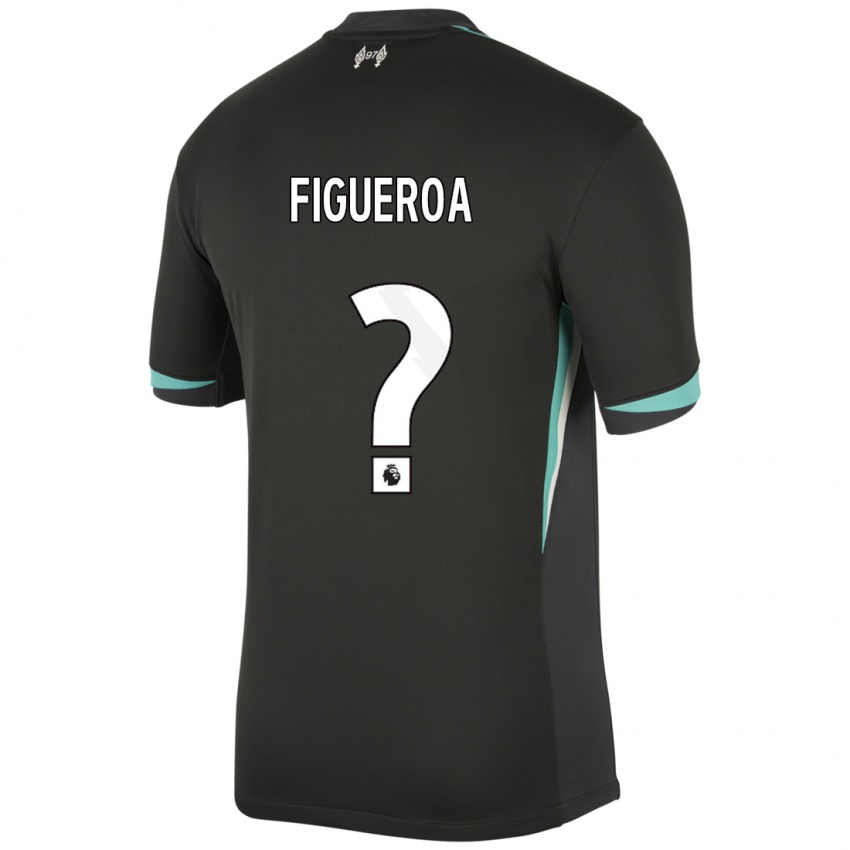 Mænd Keyrol Figueroa #0 Sort Antracit Hvid Udebane Spillertrøjer 2024/25 Trøje T-Shirt