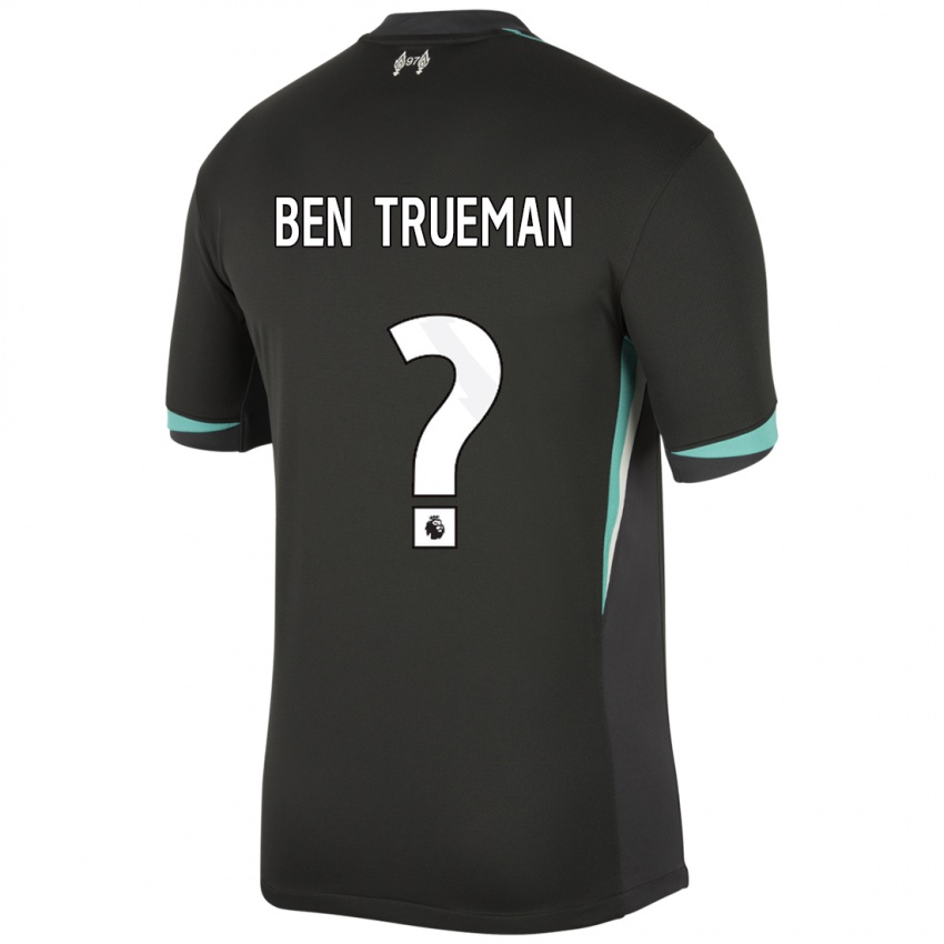 Mænd Ben Trueman #0 Sort Antracit Hvid Udebane Spillertrøjer 2024/25 Trøje T-Shirt