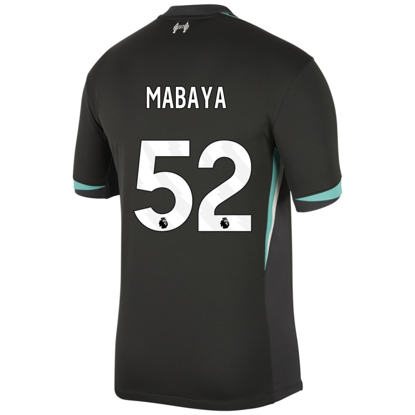 Mænd Isaac Mabaya #52 Sort Antracit Hvid Udebane Spillertrøjer 2024/25 Trøje T-Shirt