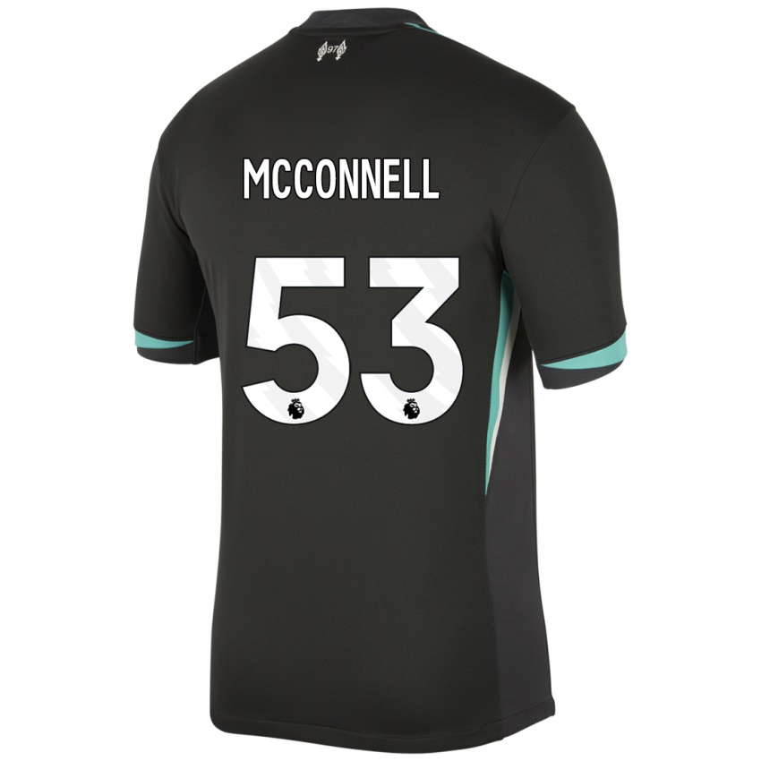 Mænd James Mcconnell #53 Sort Antracit Hvid Udebane Spillertrøjer 2024/25 Trøje T-Shirt