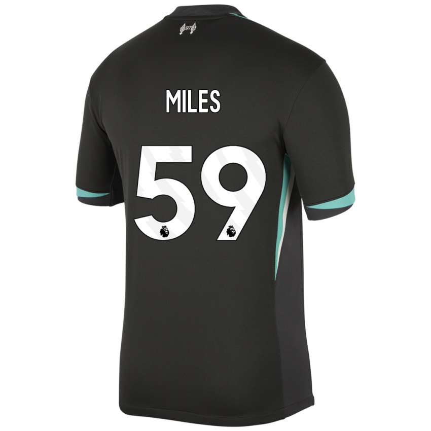 Mænd Terence Miles #59 Sort Antracit Hvid Udebane Spillertrøjer 2024/25 Trøje T-Shirt