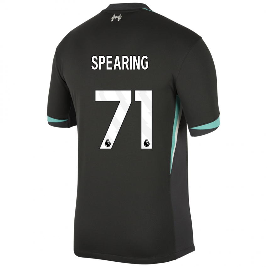 Mænd Jay Spearing #71 Sort Antracit Hvid Udebane Spillertrøjer 2024/25 Trøje T-Shirt