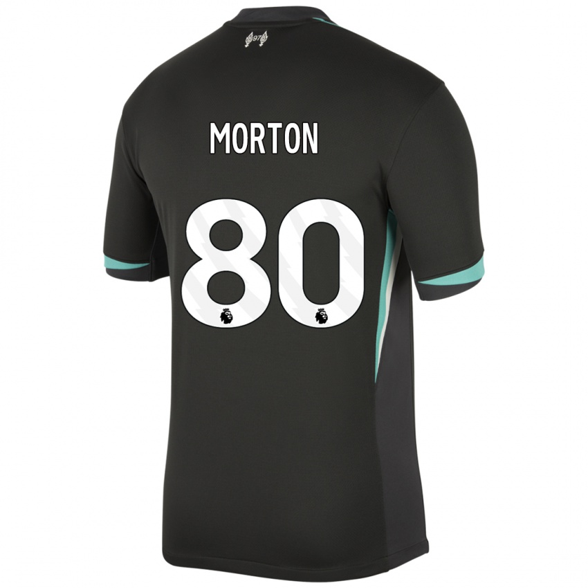 Mænd Tyler Morton #80 Sort Antracit Hvid Udebane Spillertrøjer 2024/25 Trøje T-Shirt