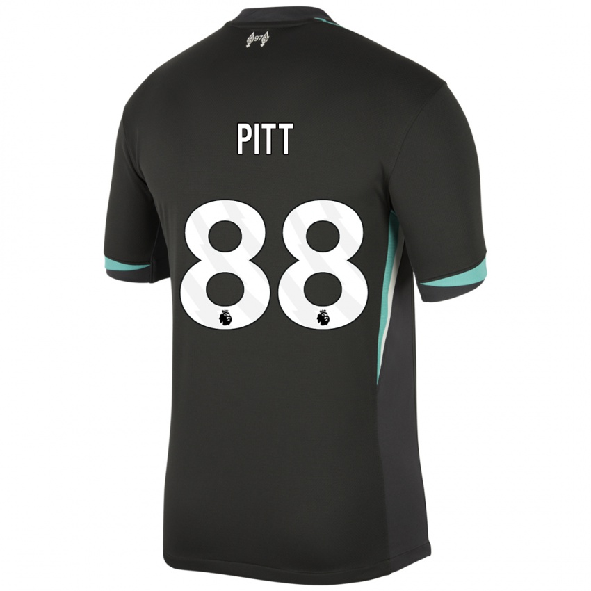 Mænd Lucas Pitt #88 Sort Antracit Hvid Udebane Spillertrøjer 2024/25 Trøje T-Shirt