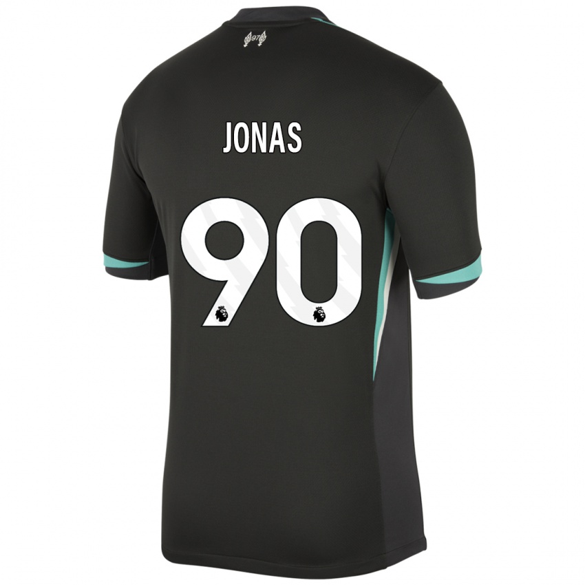 Mænd Lee Jonas #90 Sort Antracit Hvid Udebane Spillertrøjer 2024/25 Trøje T-Shirt