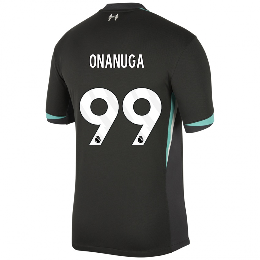 Mænd Fola Onanuga #99 Sort Antracit Hvid Udebane Spillertrøjer 2024/25 Trøje T-Shirt