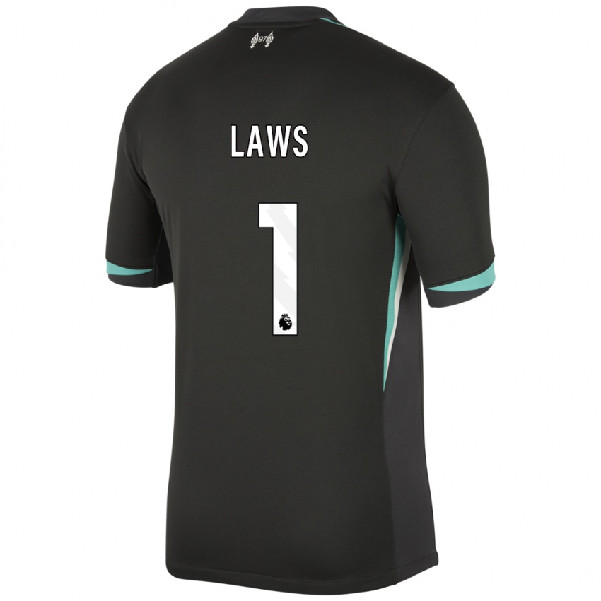 Mænd Rachael Laws #1 Sort Antracit Hvid Udebane Spillertrøjer 2024/25 Trøje T-Shirt