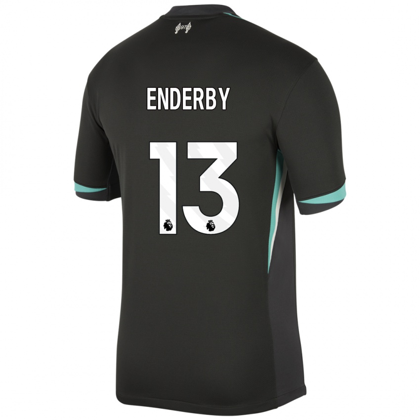 Mænd Mia Enderby #13 Sort Antracit Hvid Udebane Spillertrøjer 2024/25 Trøje T-Shirt