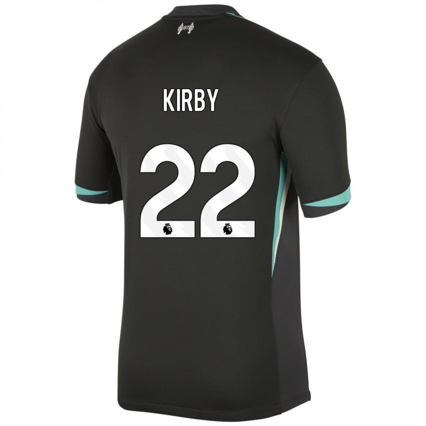 Mænd Faye Kirby #22 Sort Antracit Hvid Udebane Spillertrøjer 2024/25 Trøje T-Shirt