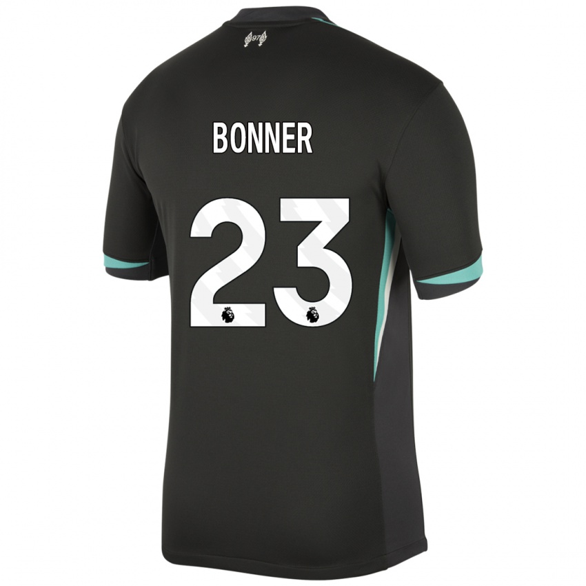 Mænd Gemma Bonner #23 Sort Antracit Hvid Udebane Spillertrøjer 2024/25 Trøje T-Shirt