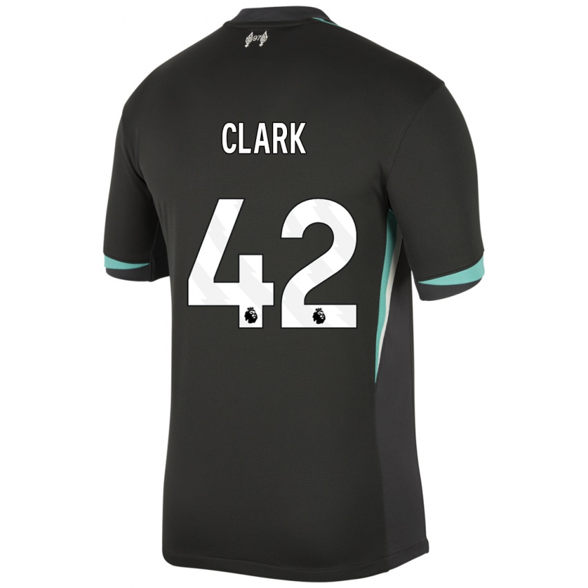 Mænd Bobby Clark #42 Sort Antracit Hvid Udebane Spillertrøjer 2024/25 Trøje T-Shirt