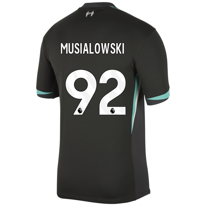 Mænd Mateusz Musialowski #92 Sort Antracit Hvid Udebane Spillertrøjer 2024/25 Trøje T-Shirt