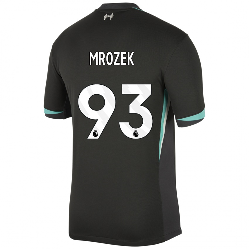 Mænd Fabian Mrozek #93 Sort Antracit Hvid Udebane Spillertrøjer 2024/25 Trøje T-Shirt