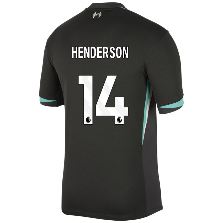 Mænd Henderson #14 Sort Antracit Hvid Udebane Spillertrøjer 2024/25 Trøje T-Shirt