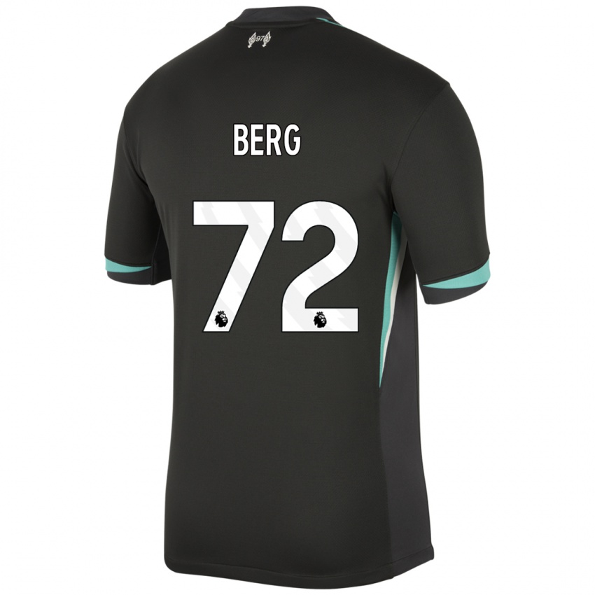 Mænd Sepp Van Den Berg #72 Sort Antracit Hvid Udebane Spillertrøjer 2024/25 Trøje T-Shirt