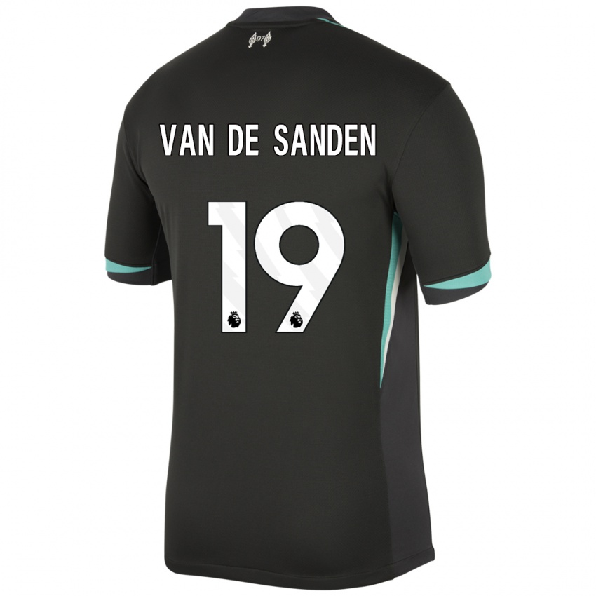 Mænd Shanice Van De Sanden #19 Sort Antracit Hvid Udebane Spillertrøjer 2024/25 Trøje T-Shirt