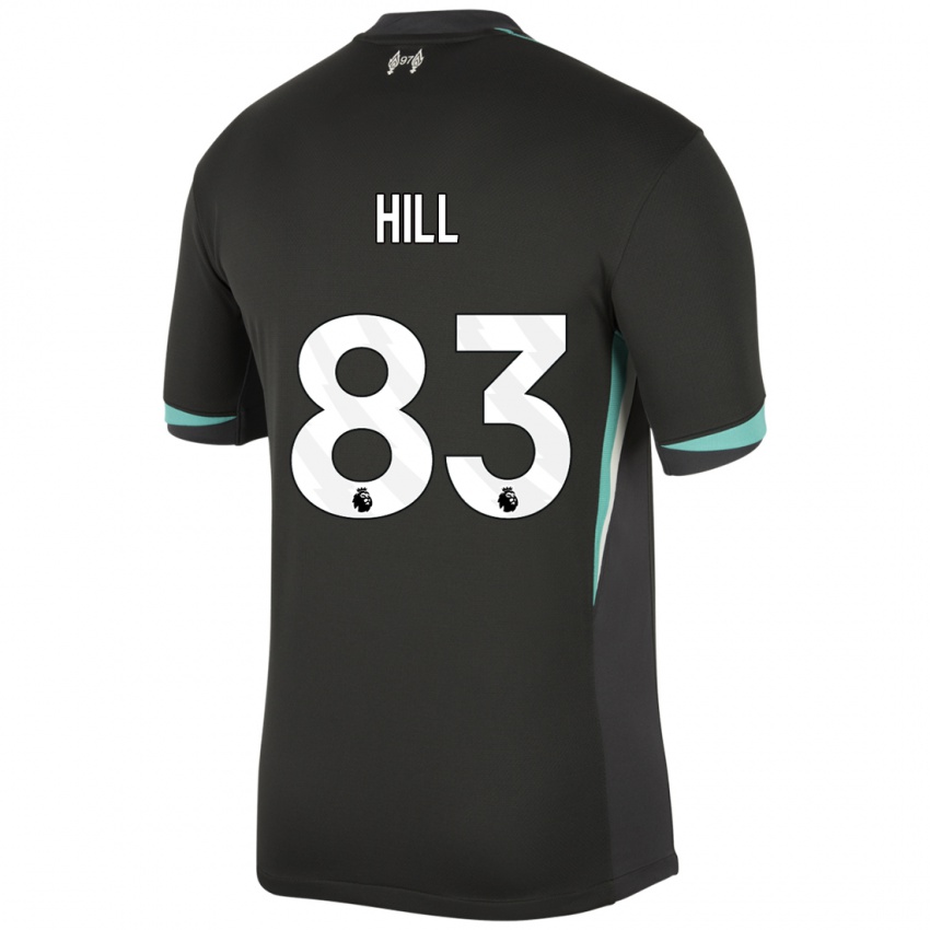 Mænd Thomas Hill #83 Sort Antracit Hvid Udebane Spillertrøjer 2024/25 Trøje T-Shirt