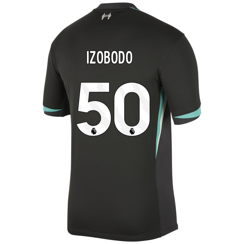 Mænd Elijah Izobodo John #50 Sort Antracit Hvid Udebane Spillertrøjer 2024/25 Trøje T-Shirt