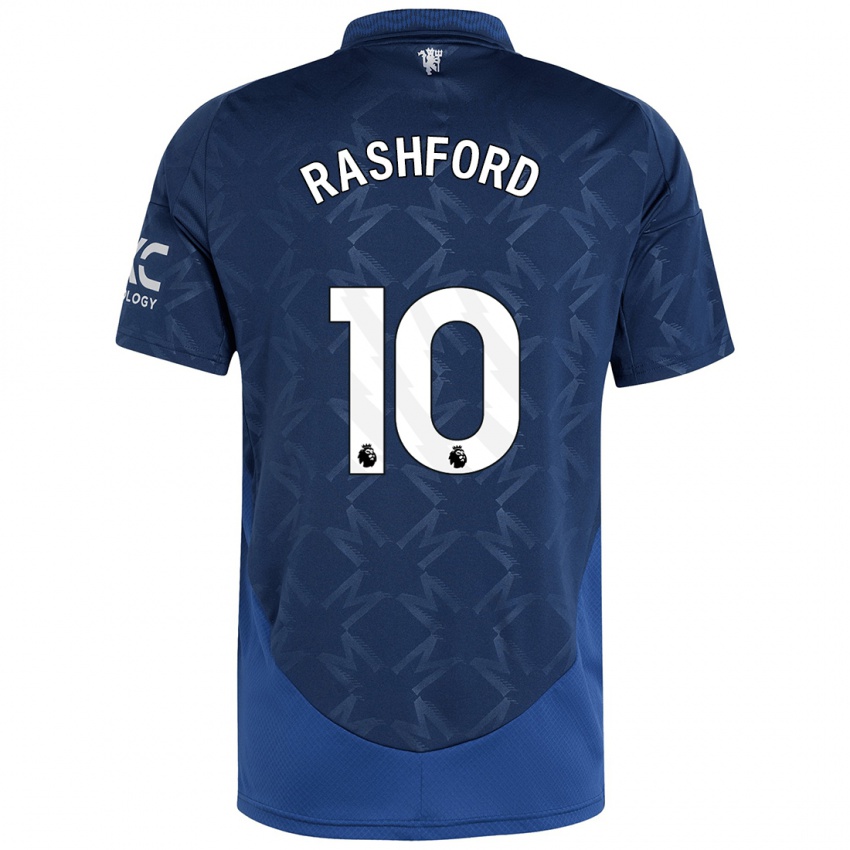 Mænd Marcus Rashford #10 Indigo Udebane Spillertrøjer 2024/25 Trøje T-Shirt