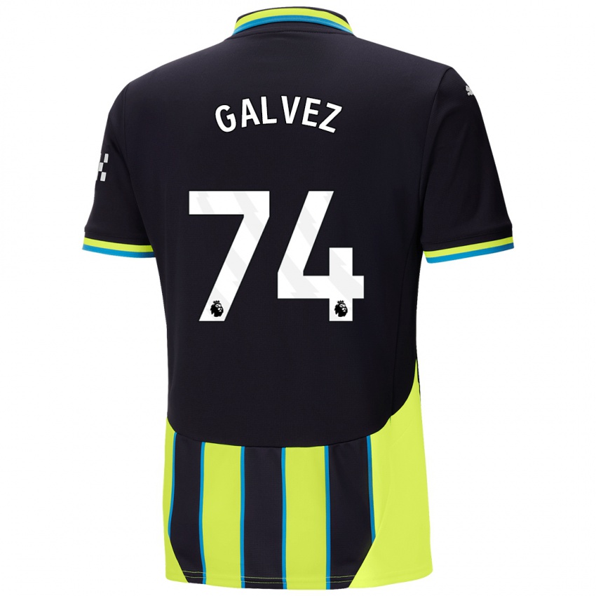 Mænd Tomas Galvez #74 Blå Gul Udebane Spillertrøjer 2024/25 Trøje T-Shirt