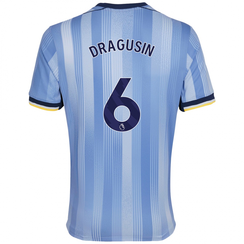 Mænd Radu Drăgușin #6 Lyseblå Udebane Spillertrøjer 2024/25 Trøje T-Shirt