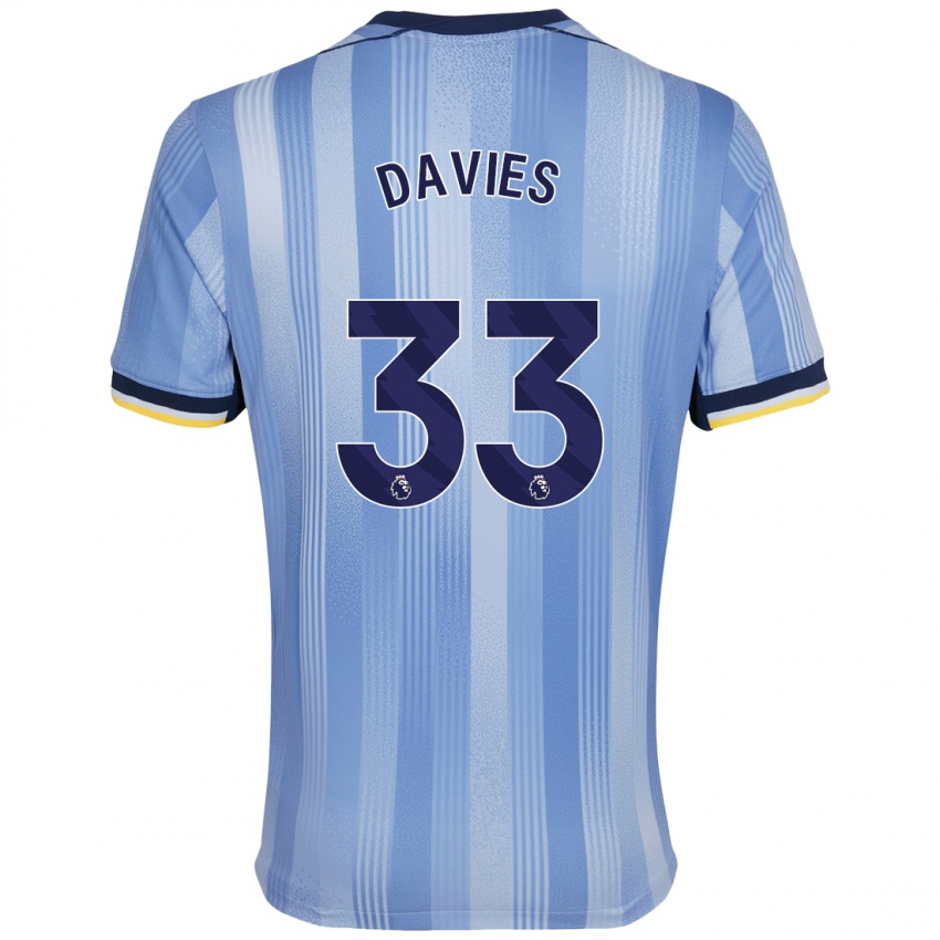 Mænd Ben Davies #33 Lyseblå Udebane Spillertrøjer 2024/25 Trøje T-Shirt