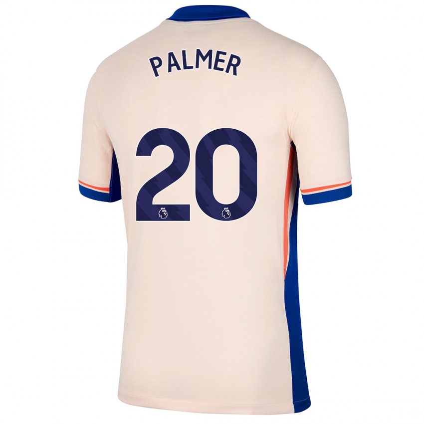 Mænd Cole Palmer #20 Lys Beige Udebane Spillertrøjer 2024/25 Trøje T-Shirt