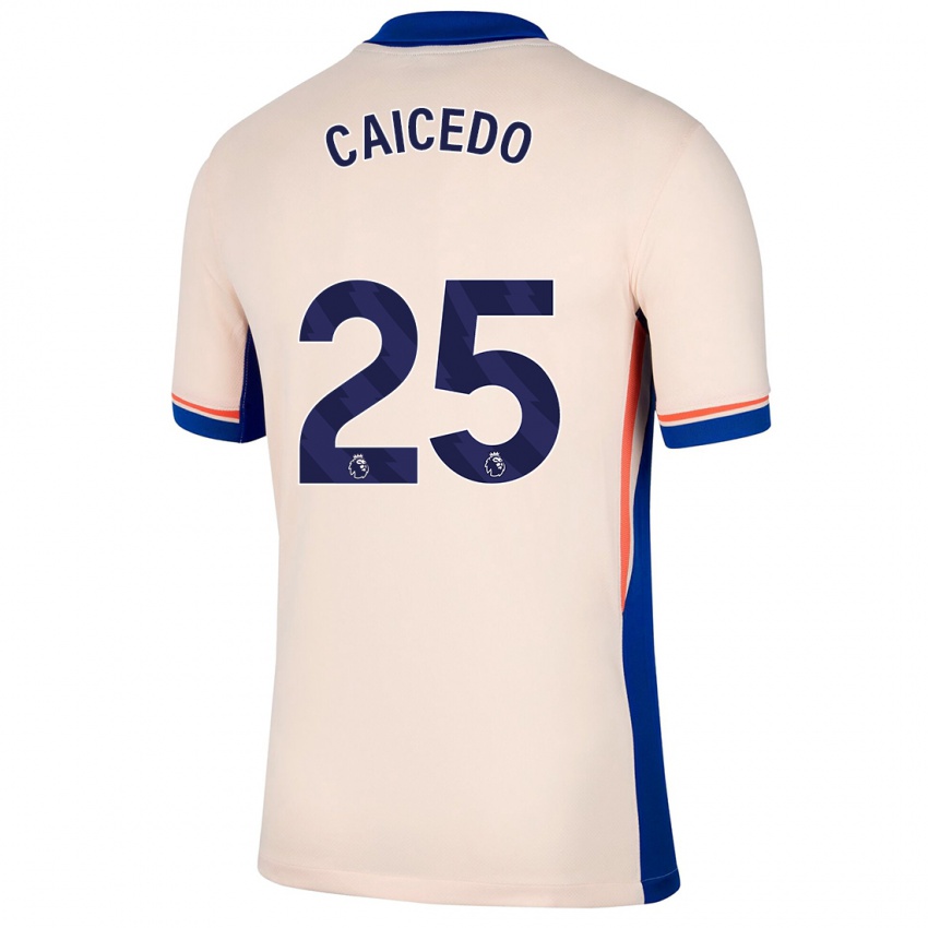 Mænd Moises Caicedo #25 Lys Beige Udebane Spillertrøjer 2024/25 Trøje T-Shirt