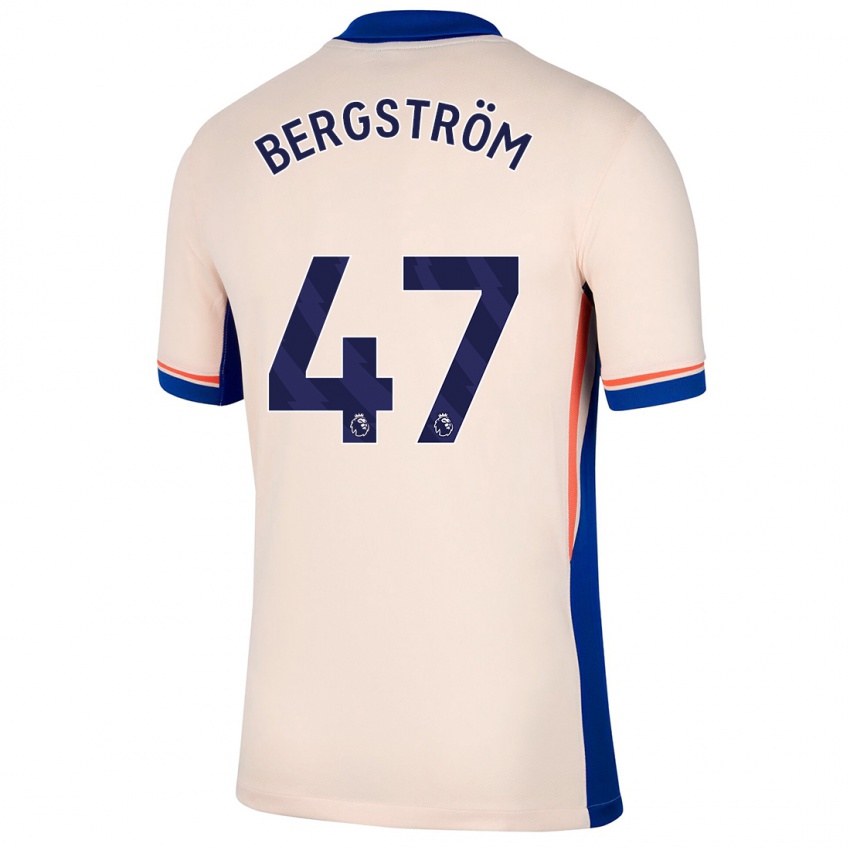 Mænd Lucas Bergström #47 Lys Beige Udebane Spillertrøjer 2024/25 Trøje T-Shirt