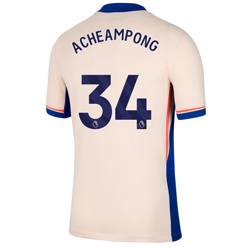 Mænd Josh Acheampong #34 Lys Beige Udebane Spillertrøjer 2024/25 Trøje T-Shirt