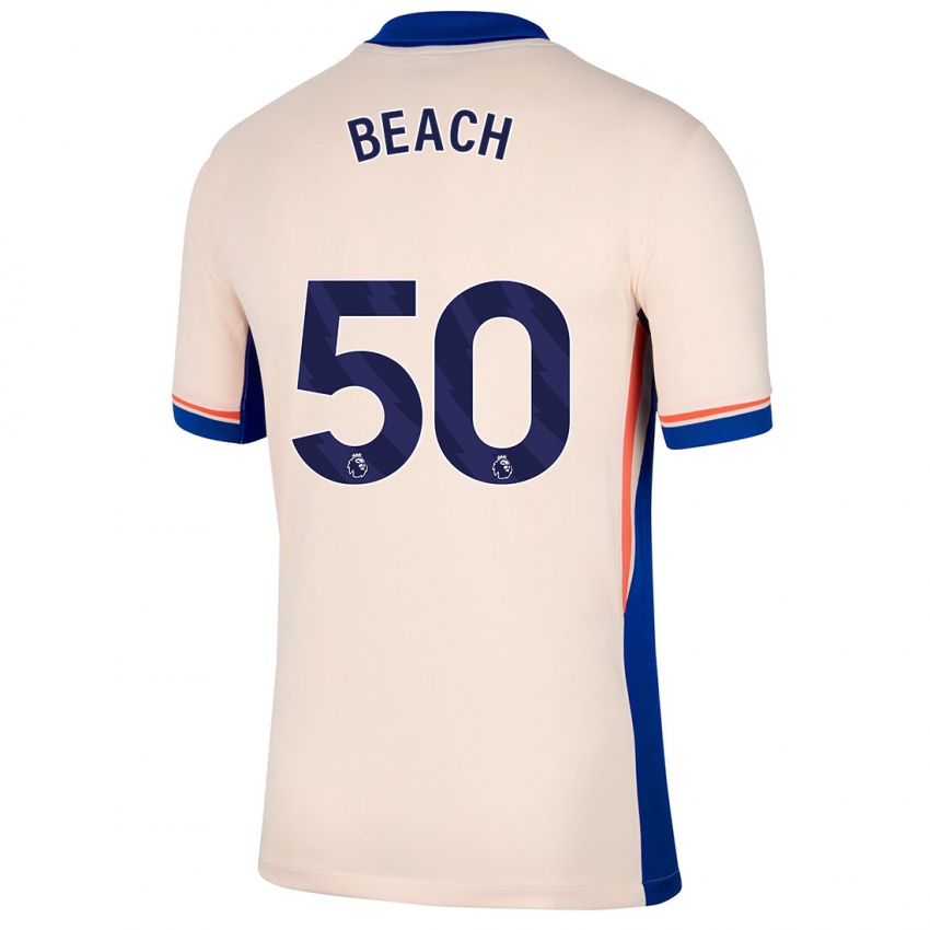 Mænd Eddie Beach #50 Lys Beige Udebane Spillertrøjer 2024/25 Trøje T-Shirt