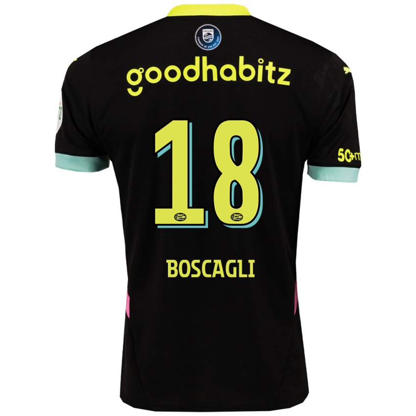 Mænd Olivier Boscagli #18 Sort Gul Udebane Spillertrøjer 2024/25 Trøje T-Shirt