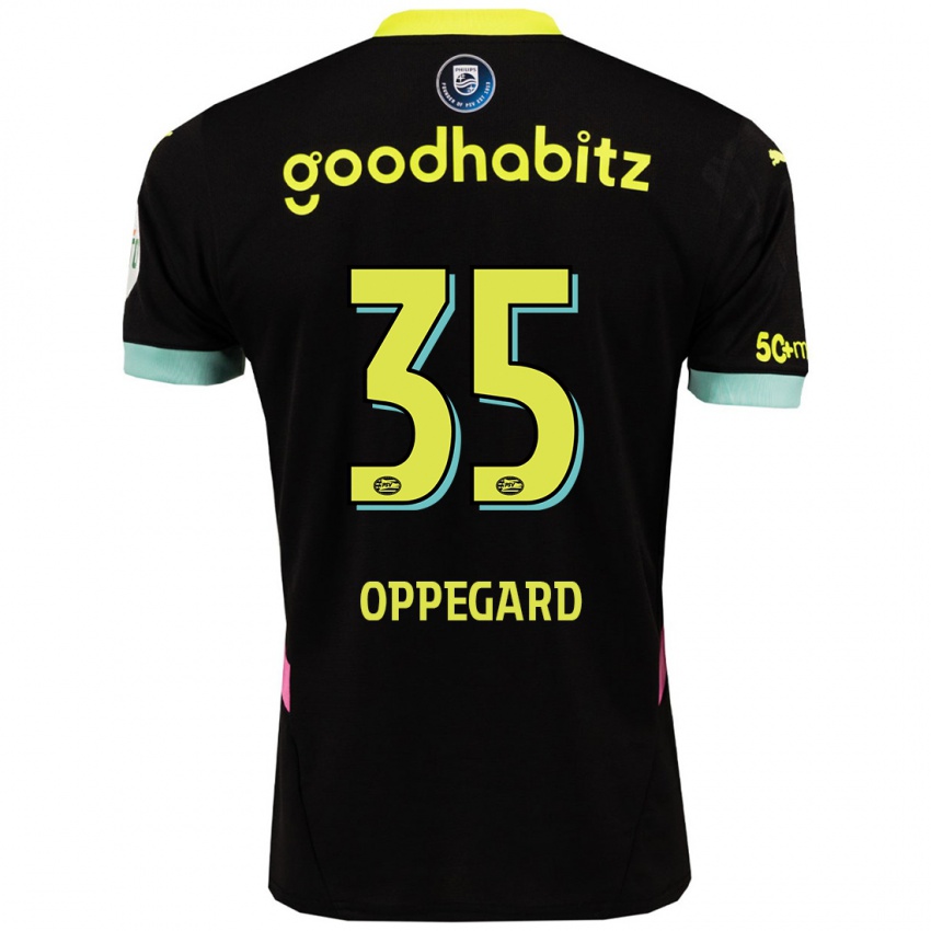 Mænd Fredrik Oppegard #35 Sort Gul Udebane Spillertrøjer 2024/25 Trøje T-Shirt