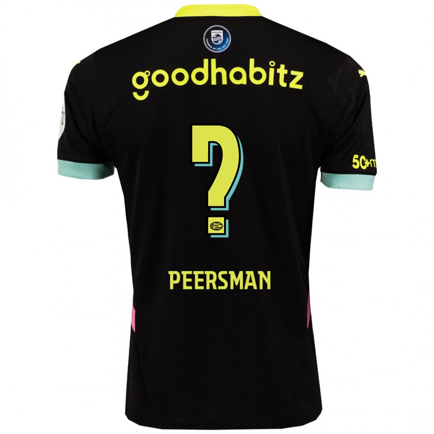 Mænd Kjell Peersman #0 Sort Gul Udebane Spillertrøjer 2024/25 Trøje T-Shirt