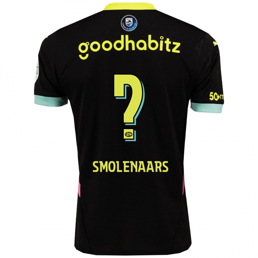 Mænd Tijn Smolenaars #0 Sort Gul Udebane Spillertrøjer 2024/25 Trøje T-Shirt